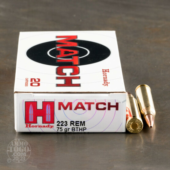 20rds – 223 Rem Hornady 75gr. BTHP Match Ammo