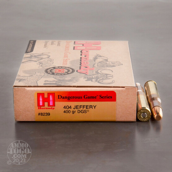 20rds – 404 Jeffery Hornady Dangerous Game Series 400gr. DGS Ammo