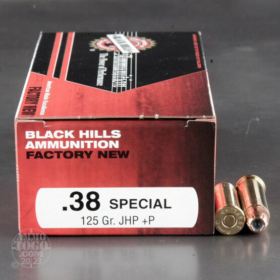 500rds - 38 Special Black Hills 125gr. +P Jacketed Hollow Point Ammo