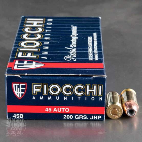 45 ACP 200 gr JHP Fiocchi Ammo For Sale!