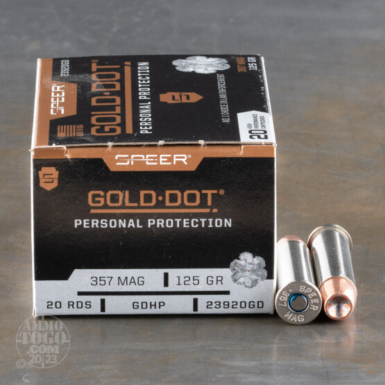 20rds – 357 Magnum Speer Gold Dot 125gr. JHP Ammo