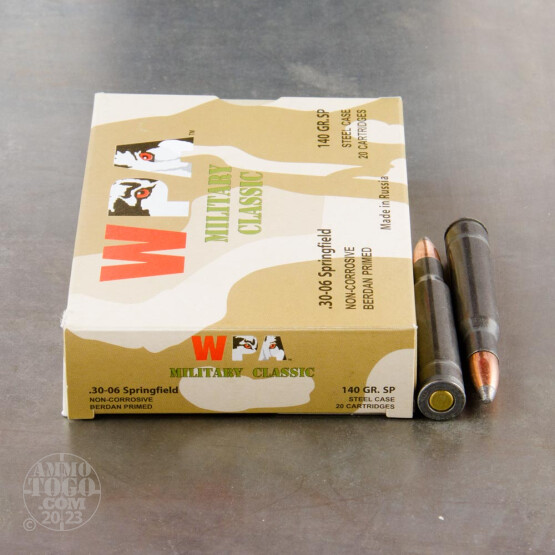 500rds - 30-06 WPA Military Classic 140gr. SP Ammo