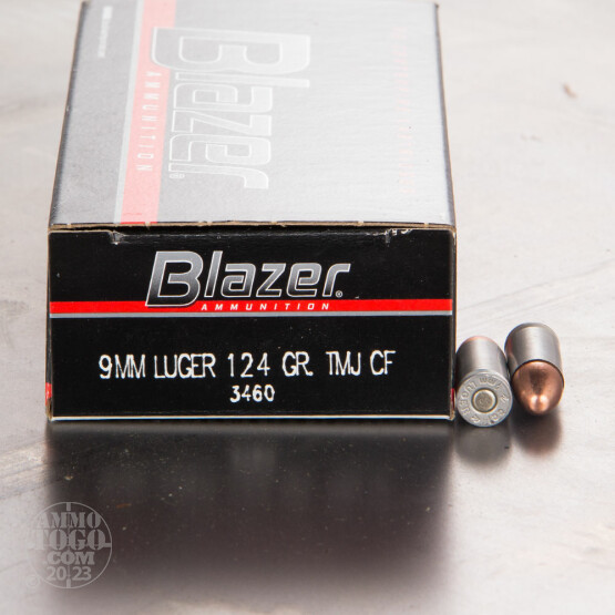 50rds – 9mm Blazer Clean-Fire 124gr. TMJ Ammo