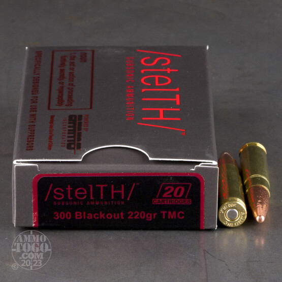 20rds – 300 AAC Blackout Ammo Inc. stelTH 220gr. TMJ Ammo