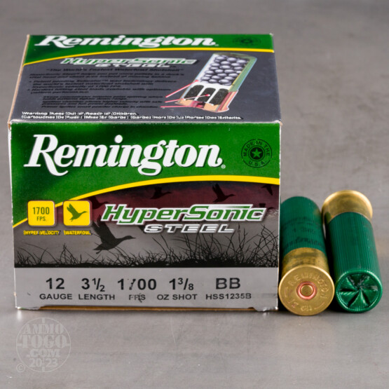 25rds - 12 Gauge Remington HyperSonic Steel 3 1/2" 1 3/8oz. #BB Shot Ammo