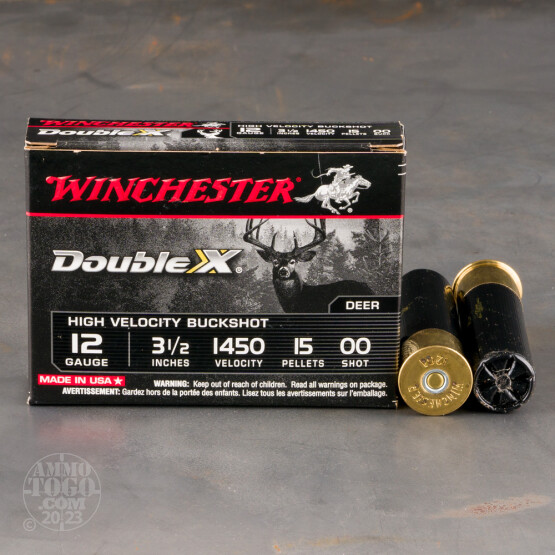 5rds - 12 Ga. Winchester Supreme 3 1/2" HV 15 Pellet 00 Buckshot Ammo