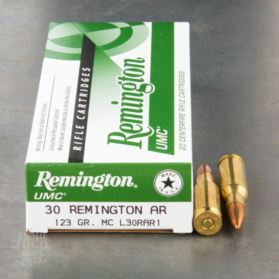 20rds - 30 Remington AR UMC 123gr. FMJ Ammo