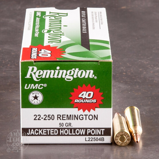 40rds - 22-250 Remington UMC 50gr. Jacketed Hollow Point Ammo