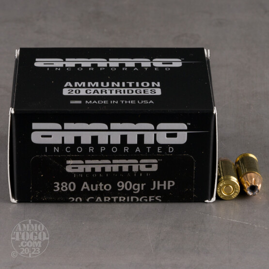 200rds – 380 Auto Ammo Inc. 90gr. JHP Ammo