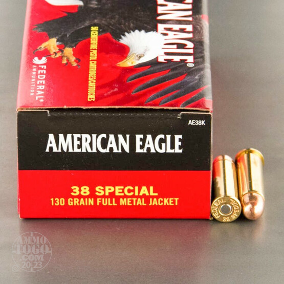 50rds - 38 Special Federal American Eagle 130gr. FMJ Ammo