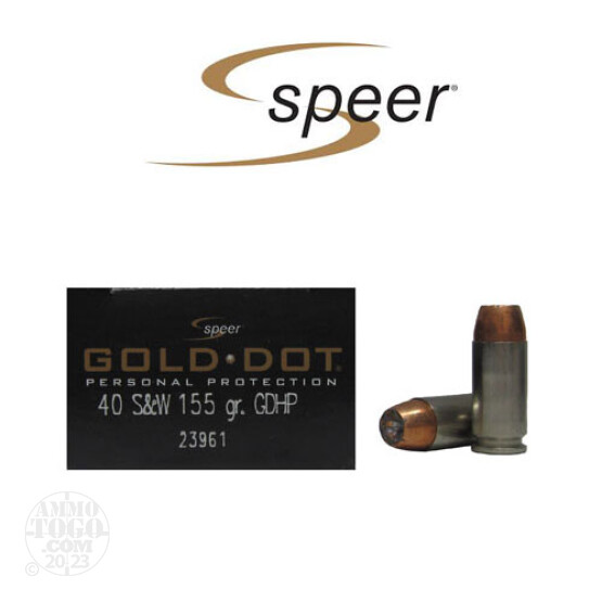 20rds – 40 S&W Speer Gold Dot 155gr. JHP Ammo