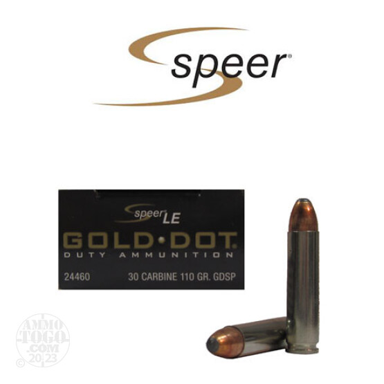 20rds - 30 Carbine Speer Gold Dot 110gr. GDSP Ammo