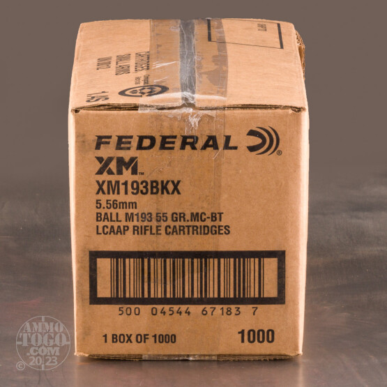 1000rds – 5.56x45 Federal 55gr. FMJBT XM193 Ammo