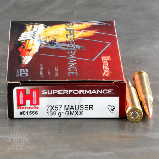 20rds – 7mm Mauser Hornady Superformance 139gr. GMX Ammo