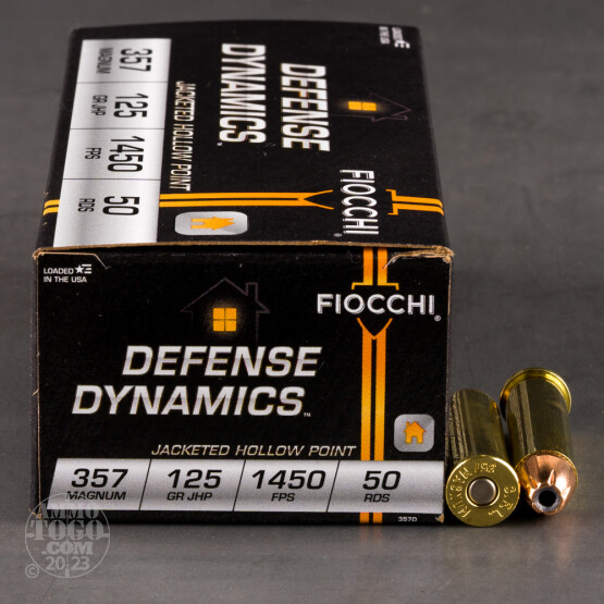 50rds – 357 Magnum Fiocchi 125gr. JHP Ammo