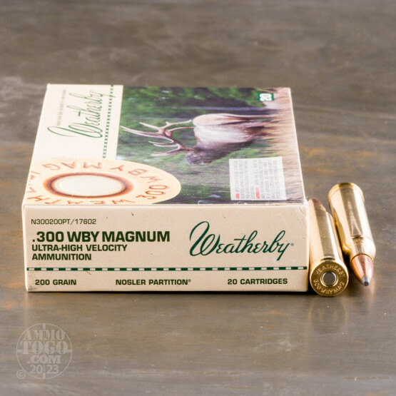20rds - 300 Weatherby Mag. 200gr. Nosler Partition Ammo