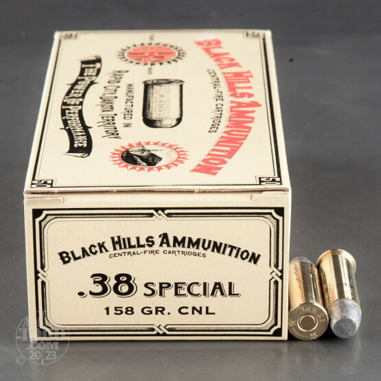 50rds - 38 Special Black Hills Cowboy Loads 158gr. CNL Ammo