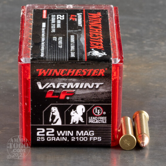 50rds – 22 WMR Winchester Varmint LF 25gr. NTX Ammo