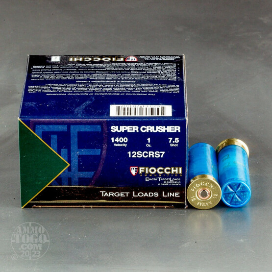 25rds - 12ga Fiocchi SUPER CRUSHER 2 3/4" 1oz. #7 1/2 Shot Target Ammo