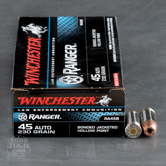 500rds – 45 ACP Winchester Ranger Bonded 230gr. JHP Ammo
