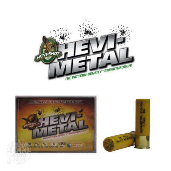 25rds - 20 Ga. Hevi-Shot Pheasant 2 3/4" 7/8oz #4 Shot Hevi-Metal Ammo