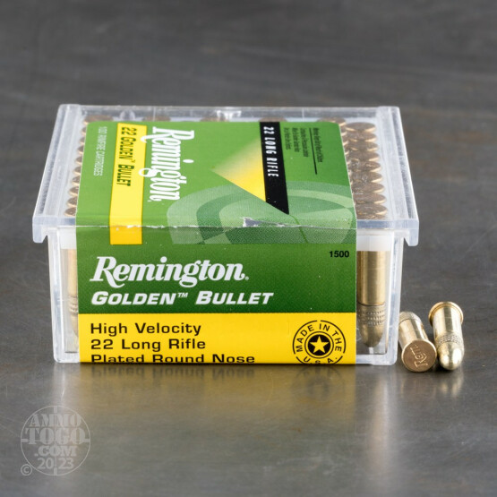 100rds - 22LR Remington Golden Bullet 40gr. Solid Point Ammo