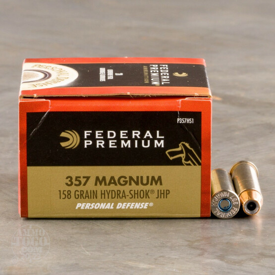 500rds – 357 Magnum Federal Hydra-Shok 158gr. JHP Ammo 