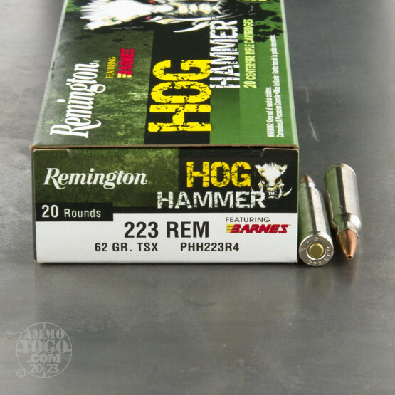 20rds - 223 Remington Hog Hammer 62gr. Barnes TSX Ammo