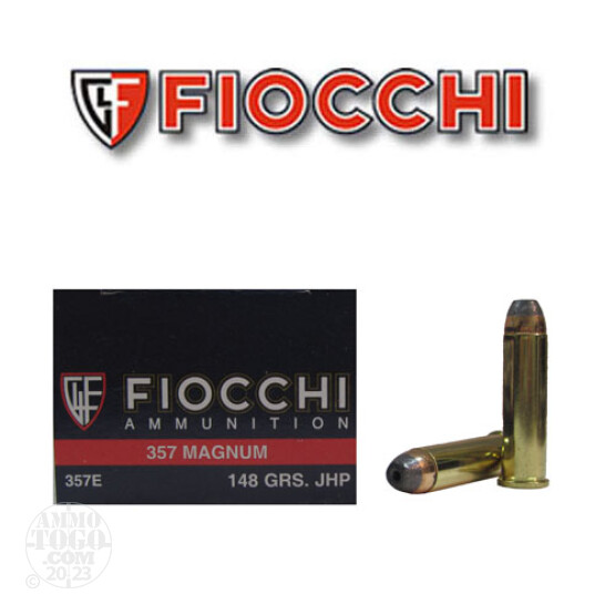 50rds - 357 Magnum Fiocchi 148gr Hollow Point Ammo