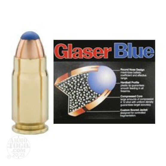 6rds - 357 Sig Glaser Blue 80gr. Safety Slug Ammo