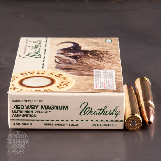 20rds - 460 Weatherby Magnum 450gr. Barnes TSX Ammo