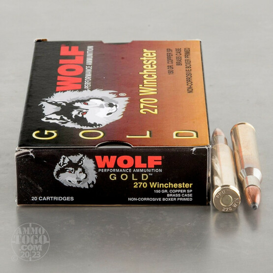 20rds - .270 Wolf Gold 150gr. Copper Soft Point Ammo