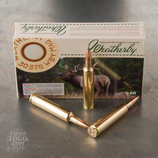 20rds - 30-378 Weatherby Mag. 200gr. Nosler Partition Ammo