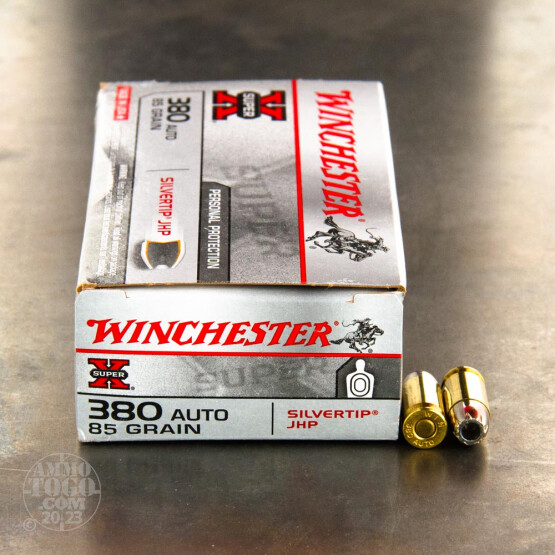 50rds - .380 Auto Winchester Super-X 85gr. Silver Tip Hollow Point Ammo