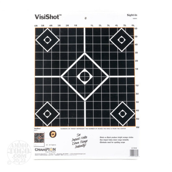 1 - Champion VisiShot Sight-in Target 10 Pack