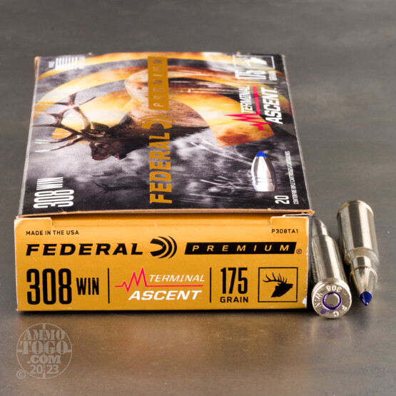 20rds – 308 Win Federal 175gr. Terminal Ascent Ammo