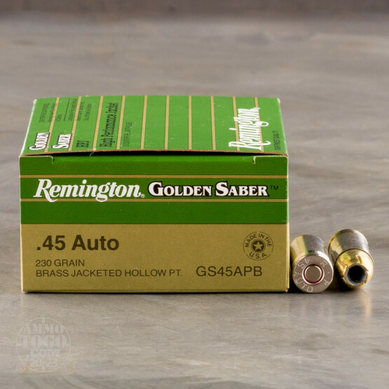 25rds - 45 ACP Remington Golden Saber 230gr. HP Ammo