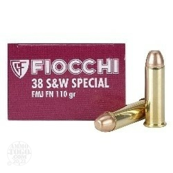 1000rds - 38 Special Fiocchi 110gr +P FMJ Flat Nose Ammo