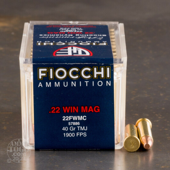 50rds - 22 Mag Fiocchi 40gr. TMJ Ammo