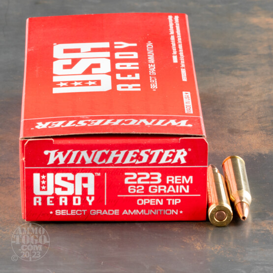 20rds – 223 Rem Winchester USA Ready 62gr. Open Tip Ammo