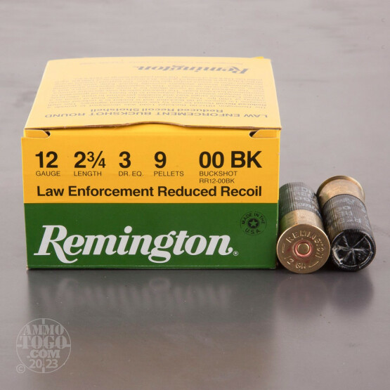 250rds – 12 Gauge Remington LE Reduced Recoil 2-3/4" 9 Pellet 00 Buckshot Ammo