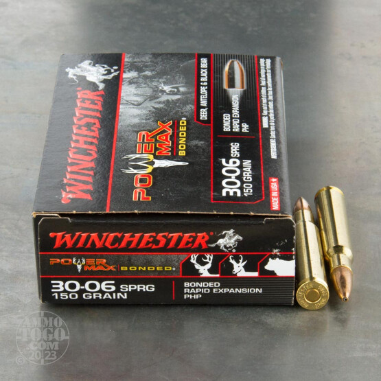 20rds – 30-06 Winchester Power Max Bonded 150gr. Protected HP Ammo