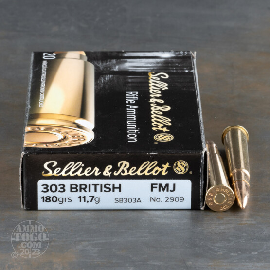 20rds – 303 British Sellier & Bellot 180gr. FMJ Ammo