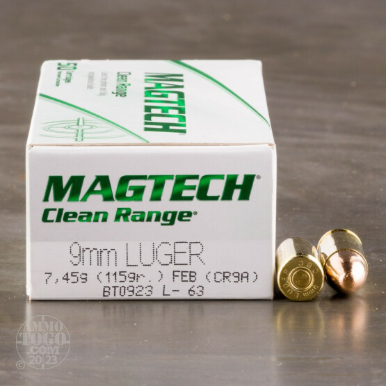 50rds – 9mm Magtech Clean Range 115gr. FEB Ammo