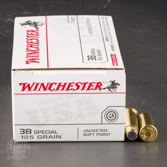 50rds - 38 Spec. Winchester 125gr. Jacketed Soft Point Ammo