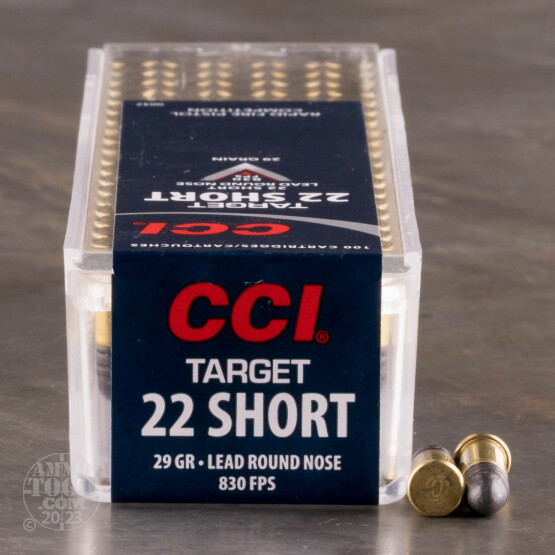 100rds - .22 Short Target CCI 29gr. Lead Round Nose Ammo