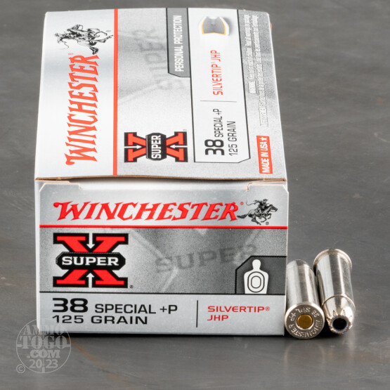 50rds - 38 Special Winchester Silvertip 125gr. +P JHP Ammo