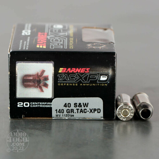20rds - 40 S&W Barnes 140gr. TAC-XPD HP Ammo