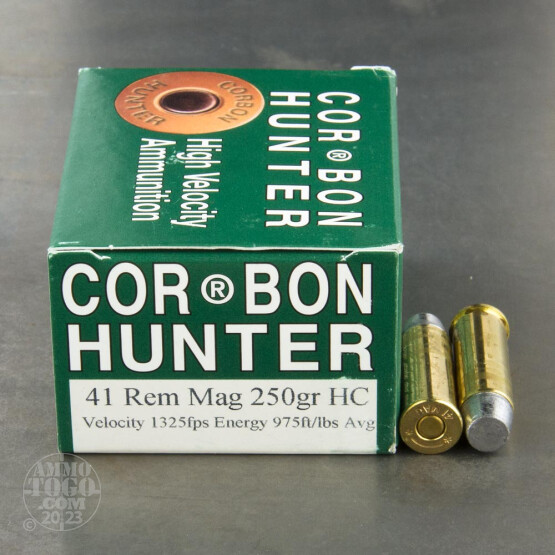 20rds - 41 Mag Corbon Hunter 250gr. Hard Cast Ammo