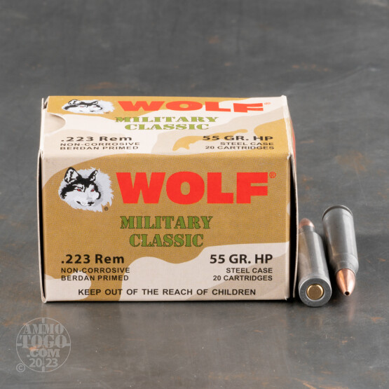 500rds – 223 Wolf WPA Military Classic 55gr. HP Ammo